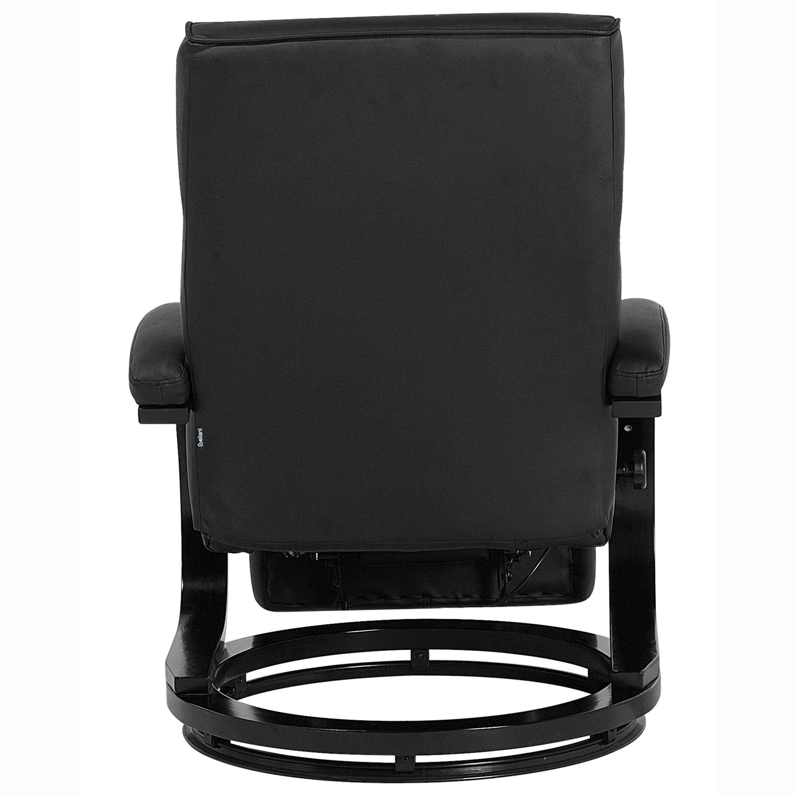 Beliani Fauteuil Inclinable en Cuir PU Noir avec Rembourrage Épais et Repose-Pied pour Salon au Design Moderne et Élégant