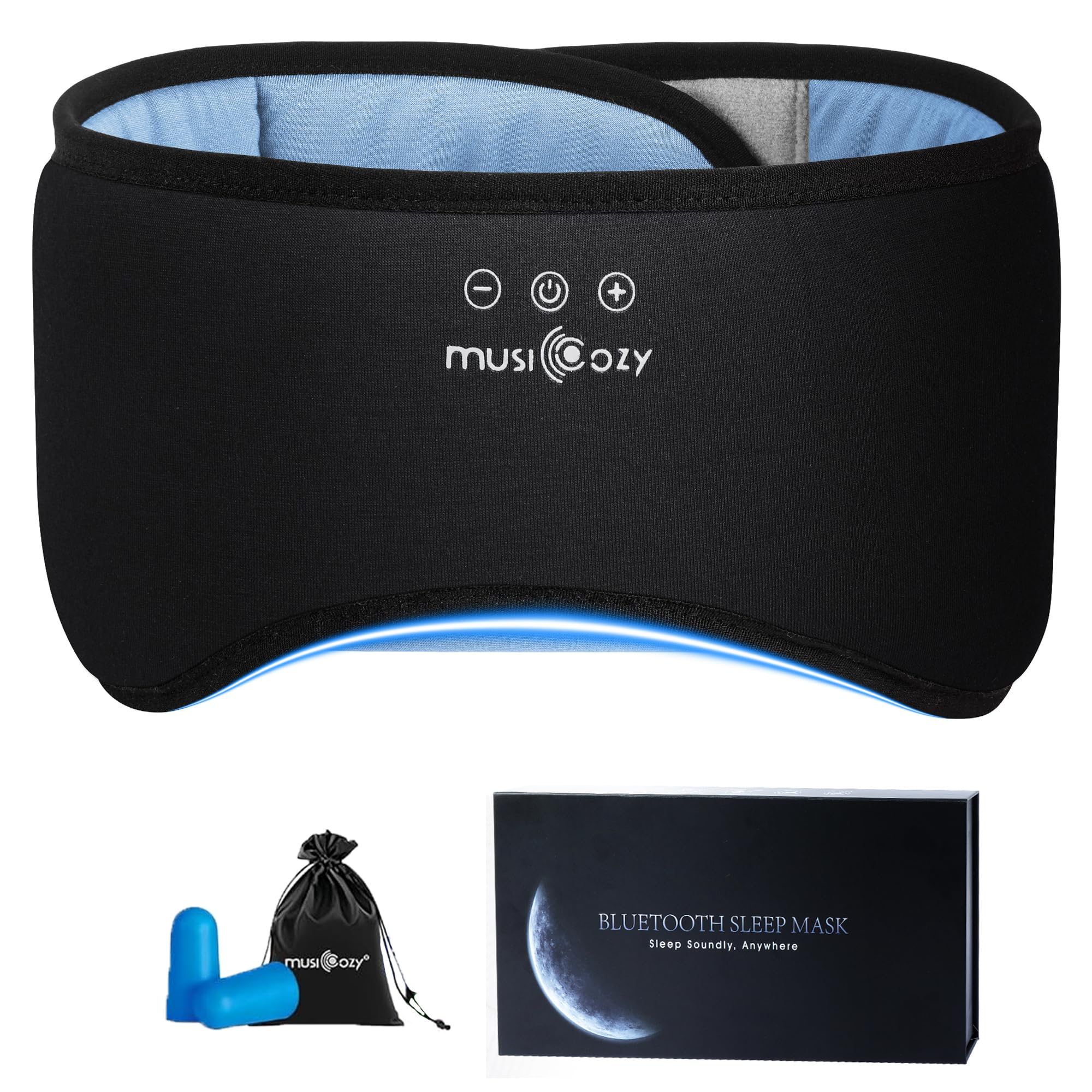 Photo 1 of MUSICOZY Sleep Mask with Bluetooth Headphones, Bamboo Cotton Extended Sleep Headphones for Side Sleepers, Bluetooth Eye Mask for Sleeping, Wireless Earphones with HD Stereo Speakers (Classic Black)