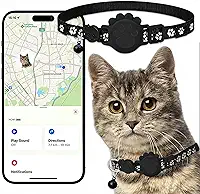 Coleira GPS para gatos localizador eletrônico de animais de estimação (apenas iOS) à prova d'água compatível com Apple Find My sem taxa mensal, ideal para gatos pequenos a grandes, solução avançada de