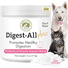 Probiotics for Dogs and Cats with Prebiotics, 4 Oz, 113 Scoops | 10 Billion CFUs for Digestion, Nutrient Absorption, and Gut Balance - Plant Based Digestive Enzymes for Dogs and Cats