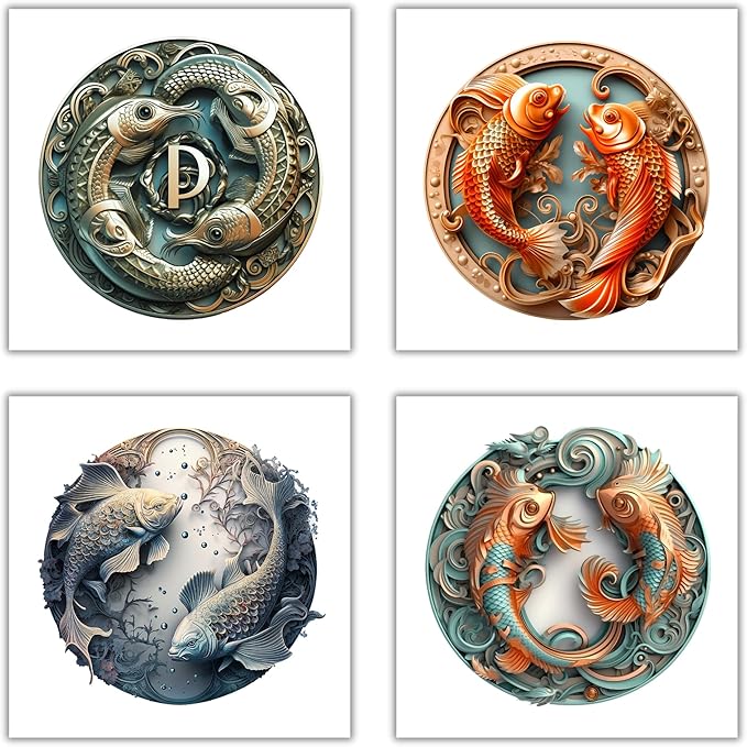 XERE 20 Pcs Pisces Zodiac Sign Stickers, 2.5