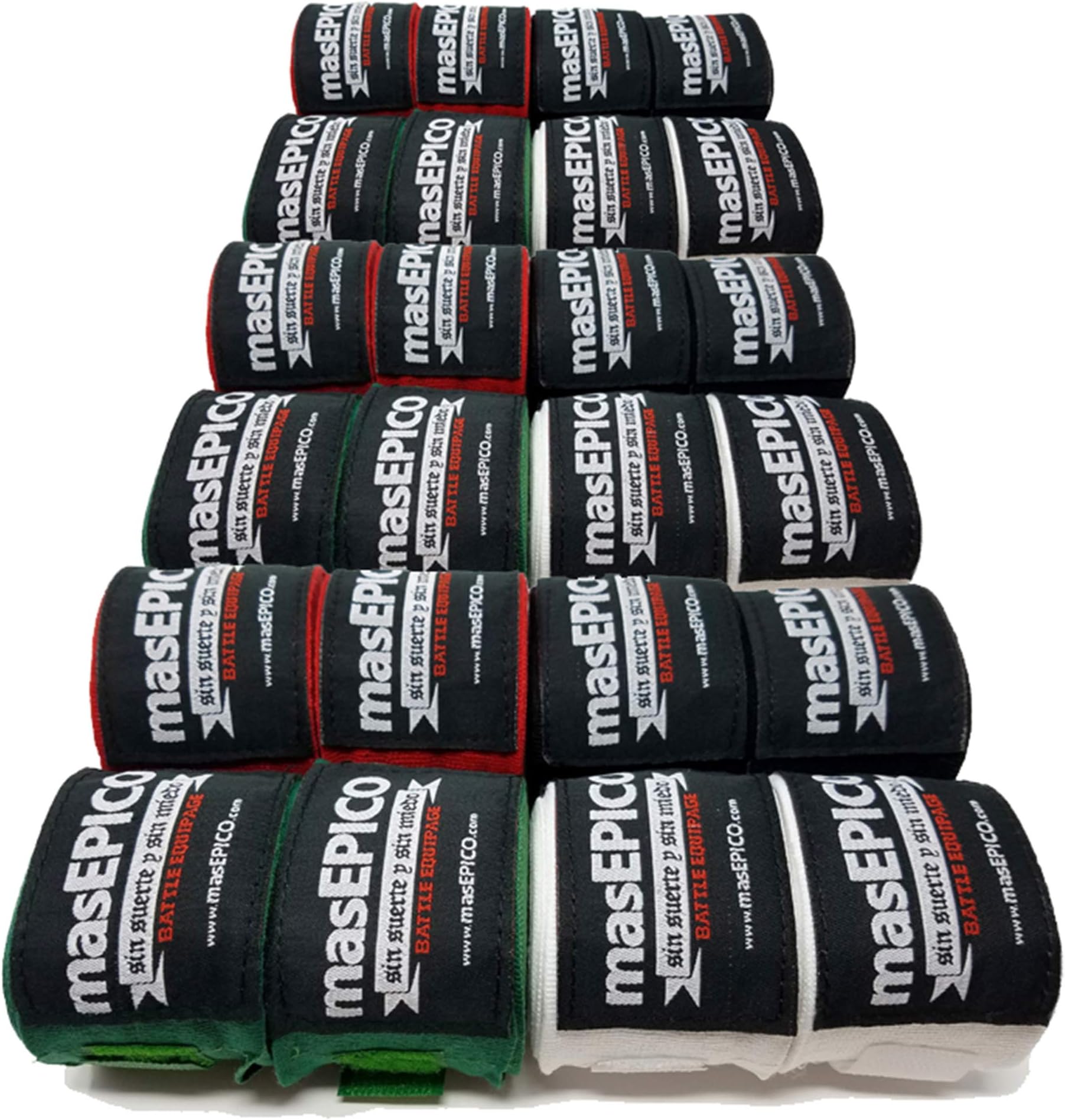 Mas Epico 180" Premium Boxing Hand Wraps Semi-Elastic Pair - Perfect for MMA Kickboxing Muay Thai Heavy Punching Bag Training and Sparring