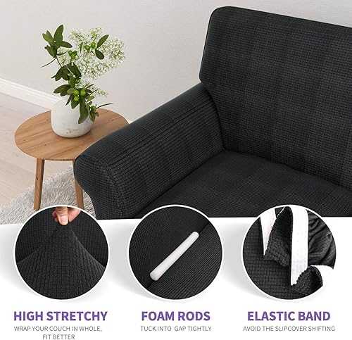 Miniatura 3 de ZNSAYOTX - Funda para sofá de 3 cojines para sofá de alta elasticidad, ideal para mascotas, 1 unidad, antideslizante, protector de muebles grande