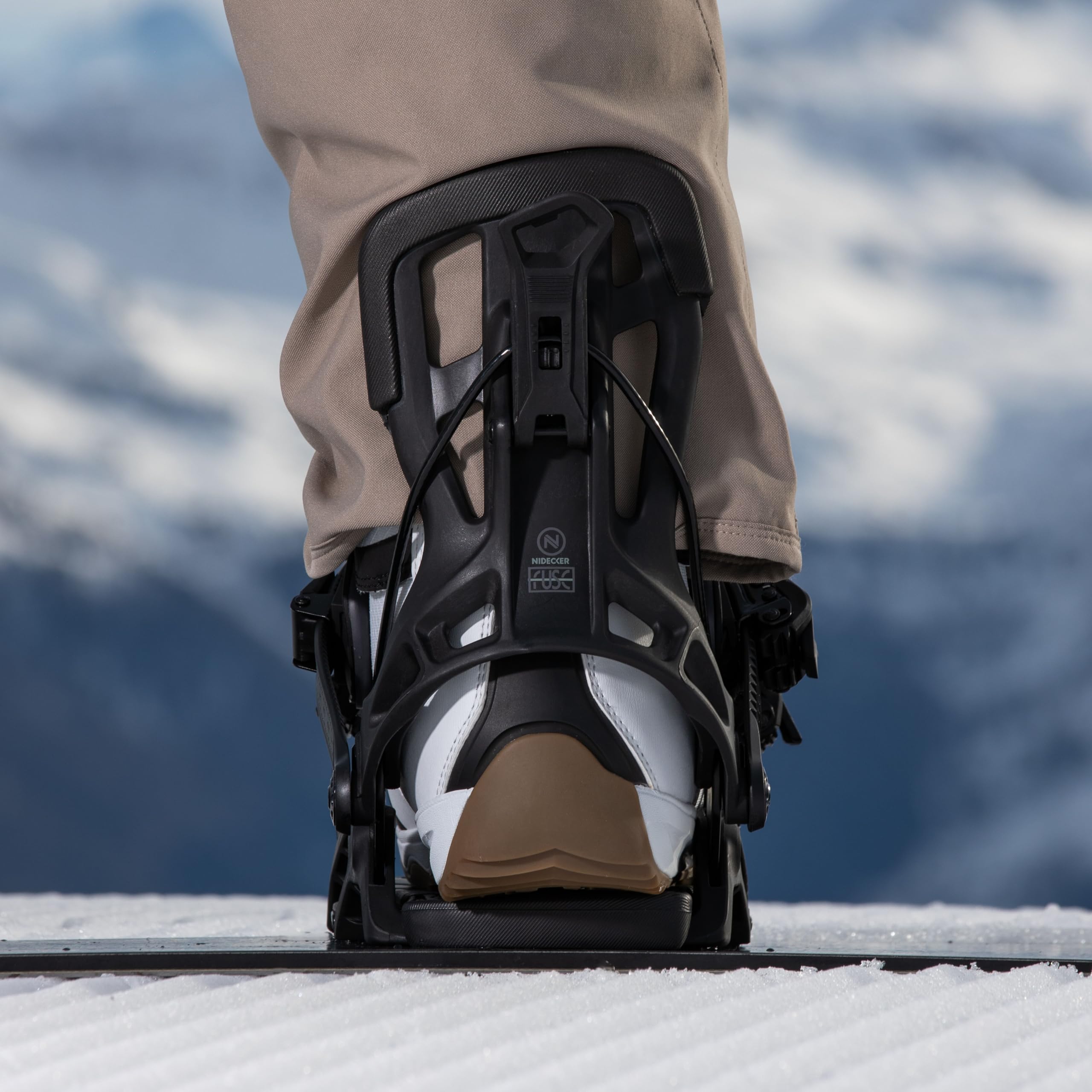 Fixations de Snowboard Nidecker Flow Fuse Speed-Entry Fusion PowerStrap et Plaque de Base en Nylon rempli de Verre
