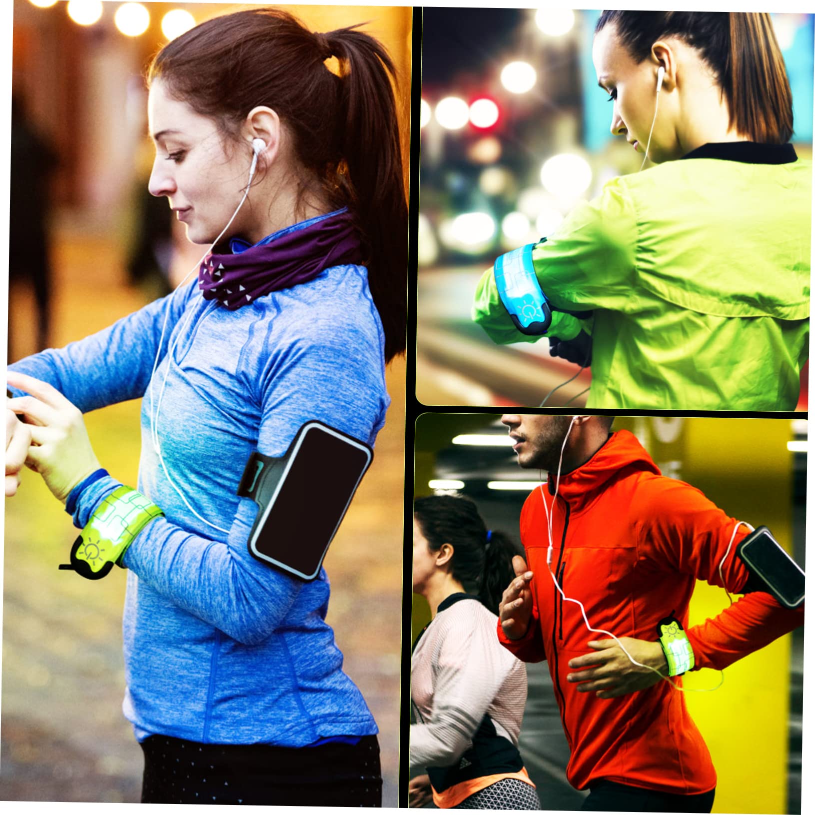 BESPORTBLE 4piezas Papa Brazaletes Led Mejorados para Correr Recargables por USB Reflectantes para Ejercicio