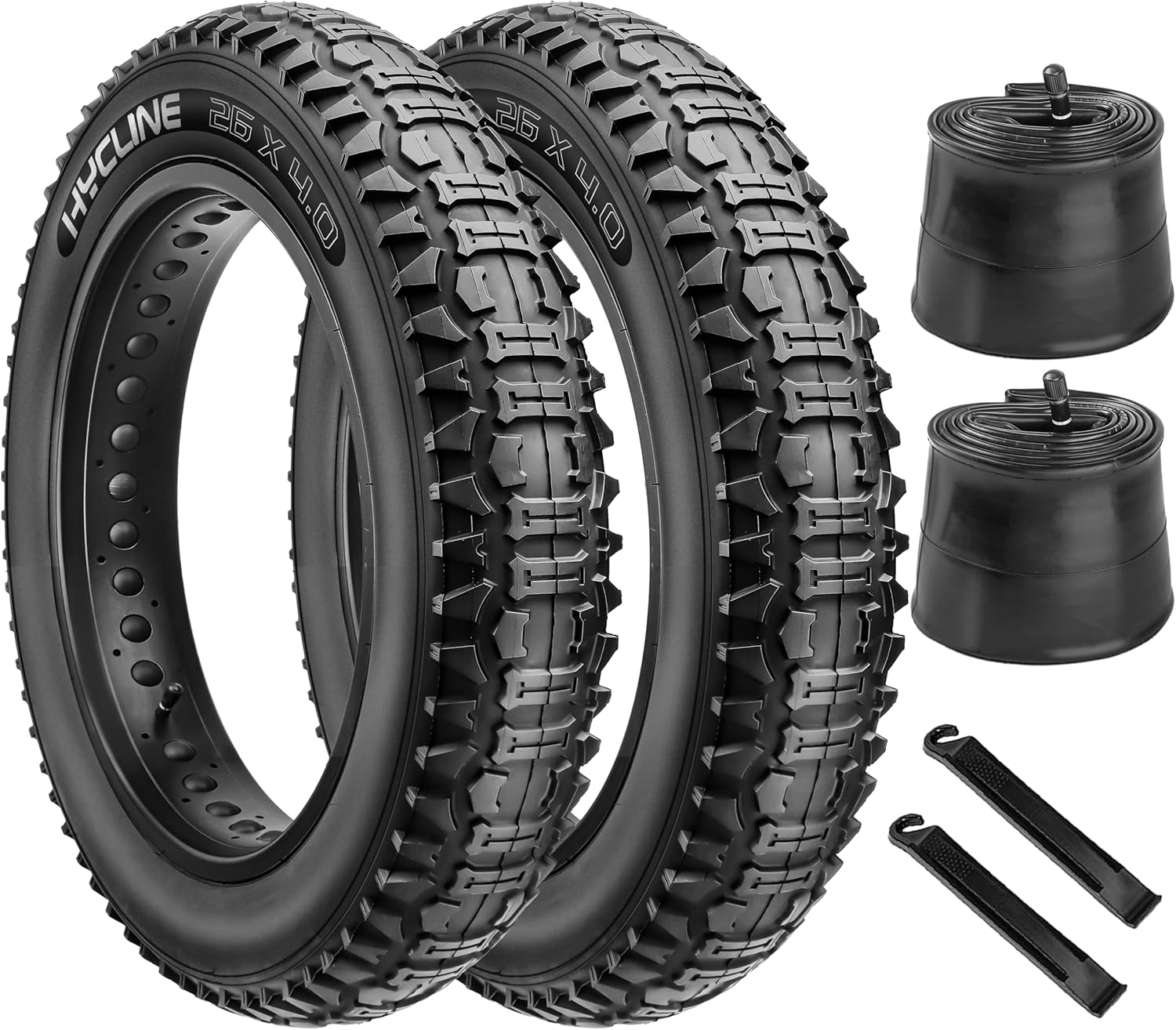 Hycline Ebike Replacement Fat Tire: 20x4.0/26x4.0 Inch Heavy Duty Folding Electric Fat Tires, All-Terrain High-Density Bicycle Tires for Street or Trail Riding