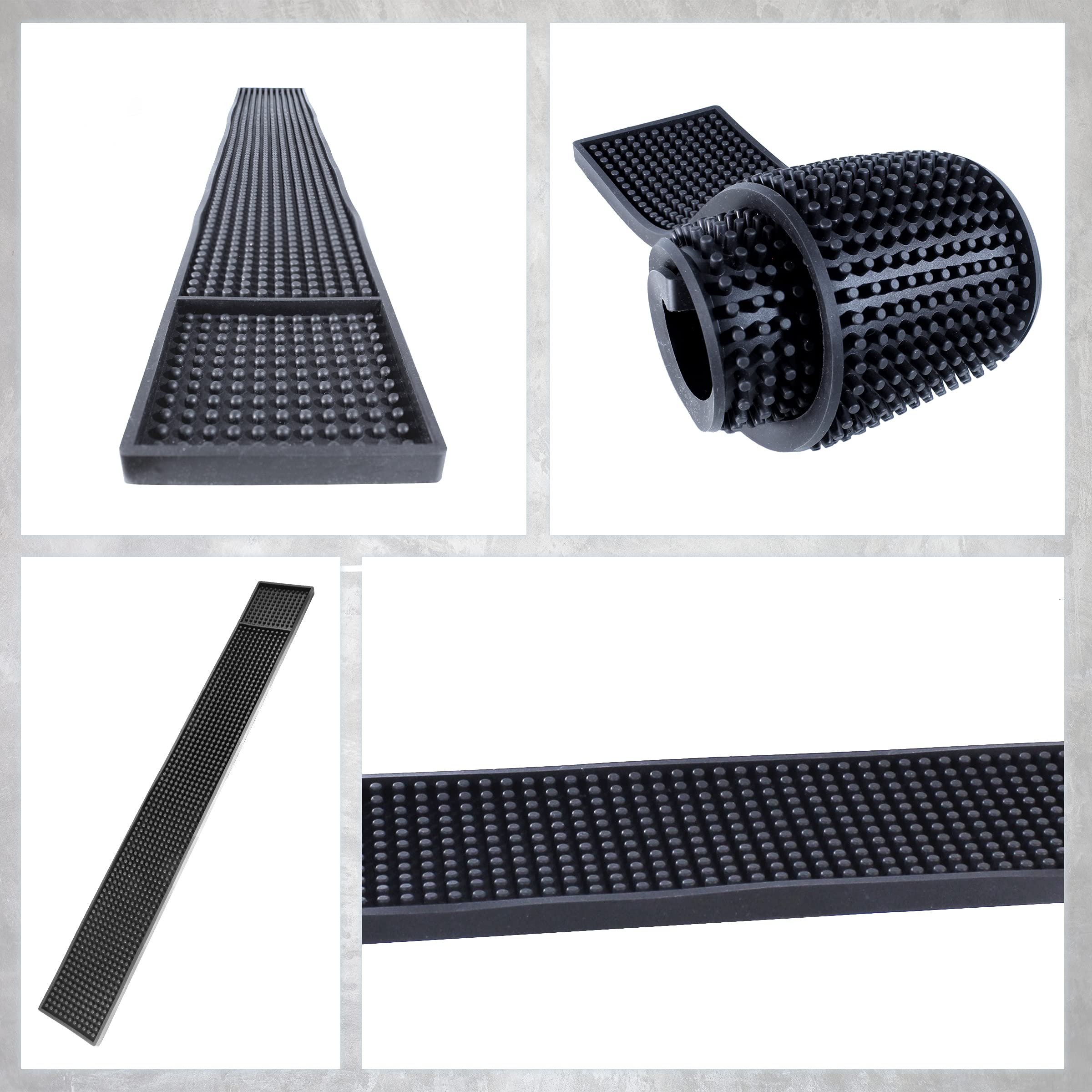 Buy ProTensils Rail Bar Mat 23" x 3.25" Rubber Black Bar Service Spill