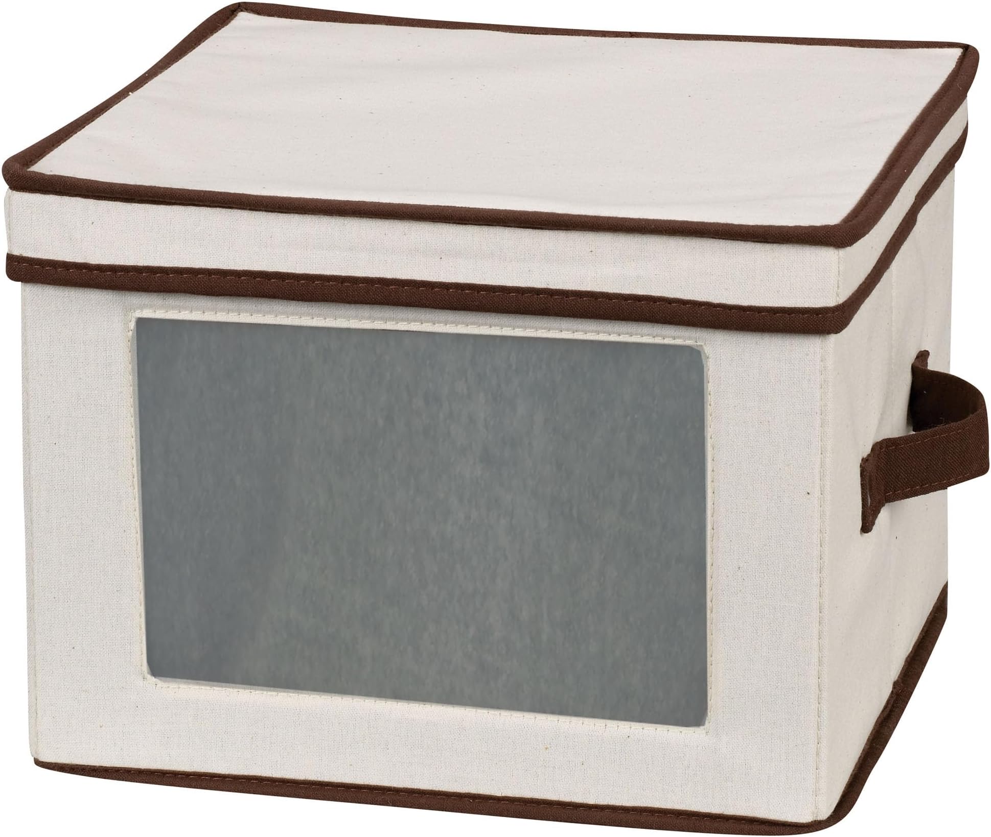 Household Essentials Dinner Plate Storage Box, Strong Frame and Handles, Windowed Panel, Fully Removable Lid, Stackable and Foldable, Perfect for Preserving Your Dinnerware