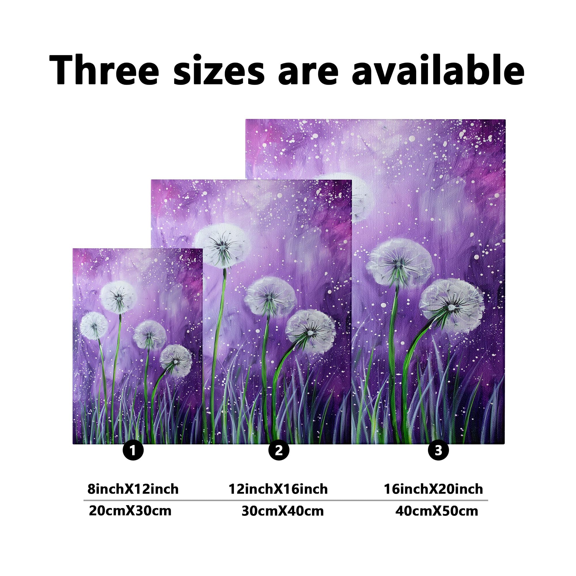 Amazon.com: Violet Dandelion Canvas Wall Art, Spring Floral Poster