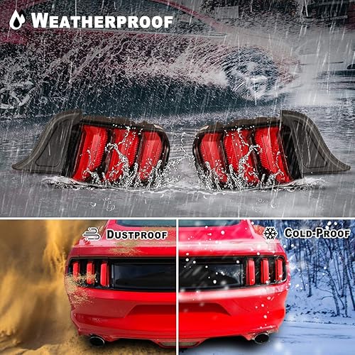 Miniatura 4 de Nixon Offroad Conjunto de luces traseras LED para Ford MustangShelby GT350Shelby GT500 2015-2021, luces traseras Mustang con señales de giro