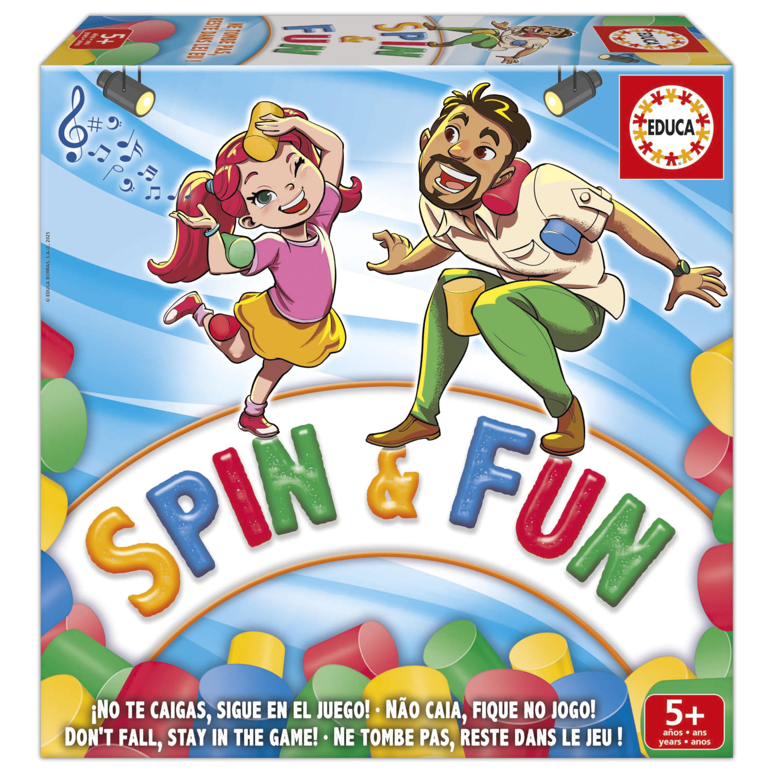 Educa - Spin & Fun | An exciting game that tests dexterity and sense of fun. Fun game for 2 to 4 players and ages 5 years and up (20170)