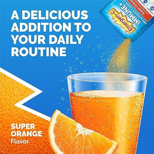 Miniatura 5 de Sistema de apoyo inmunológico Emergen-C, suplemento dietario, bebida con vitamina D, 1000mg de vitamina C, paquetes de 0.33onzas (sabor naranja, 30