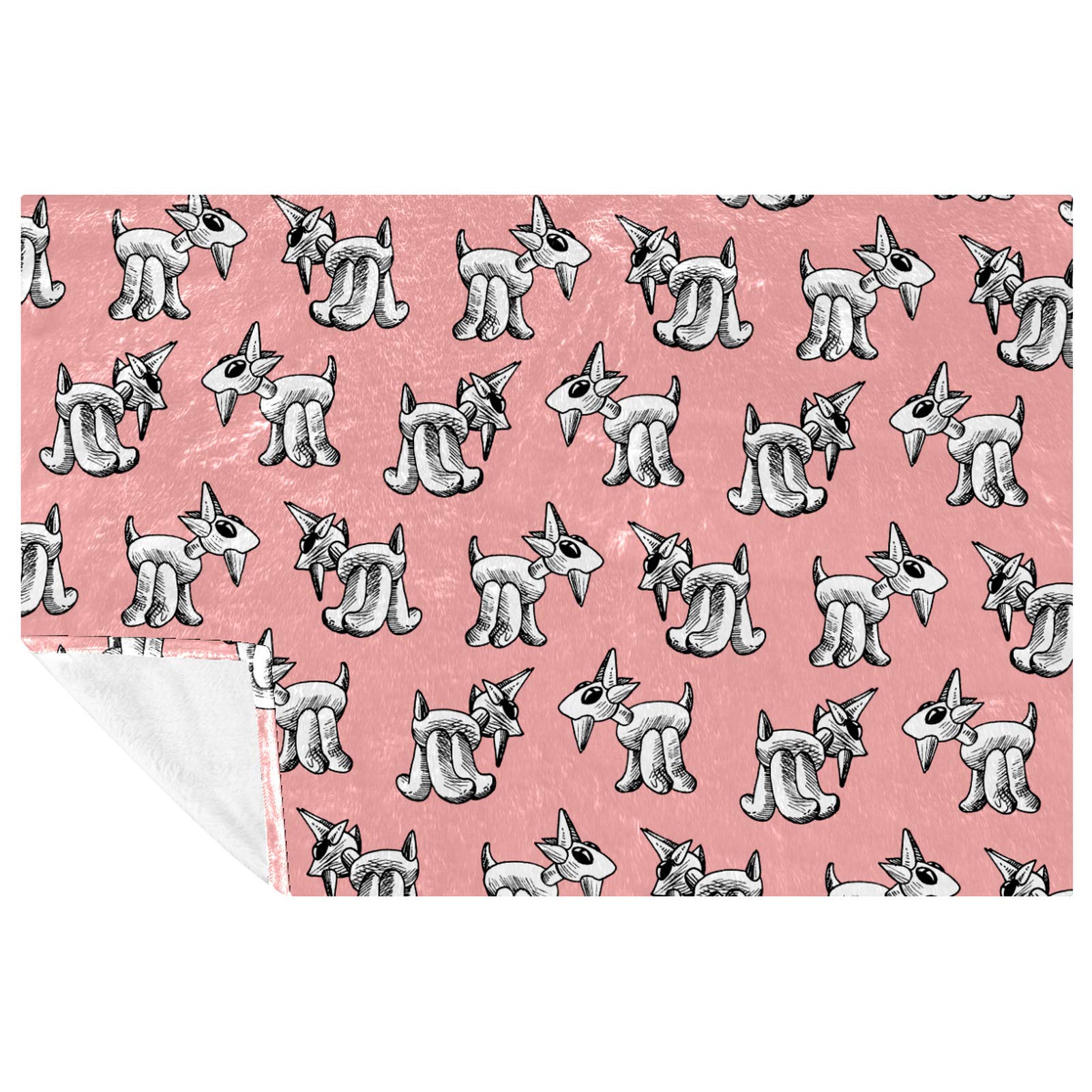 Couverture chèvre rose douce et chaude de 150x100 cm pour lit