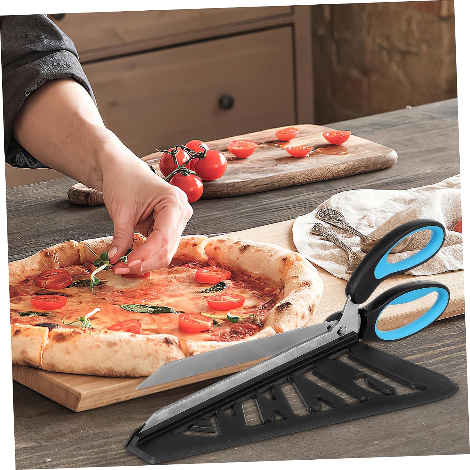 KICHOUSE Stainless Steel Pizza Scissors Cutter Detachable Kitchen Accessory for Easy Slicing for Home Cooking and Pizza Parties