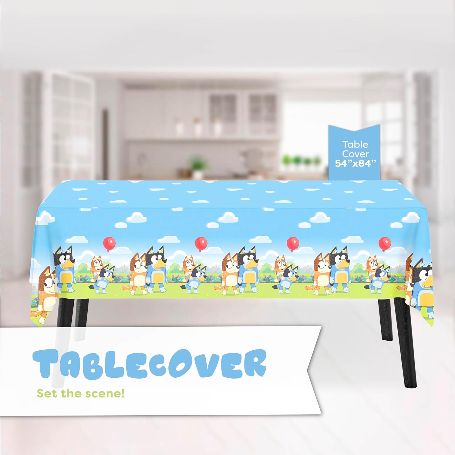 Unique Bluey Birthday Party Supplies and Decorations - Bluey Tablecover, Plates, Cups, Napkins, Button - Image 3