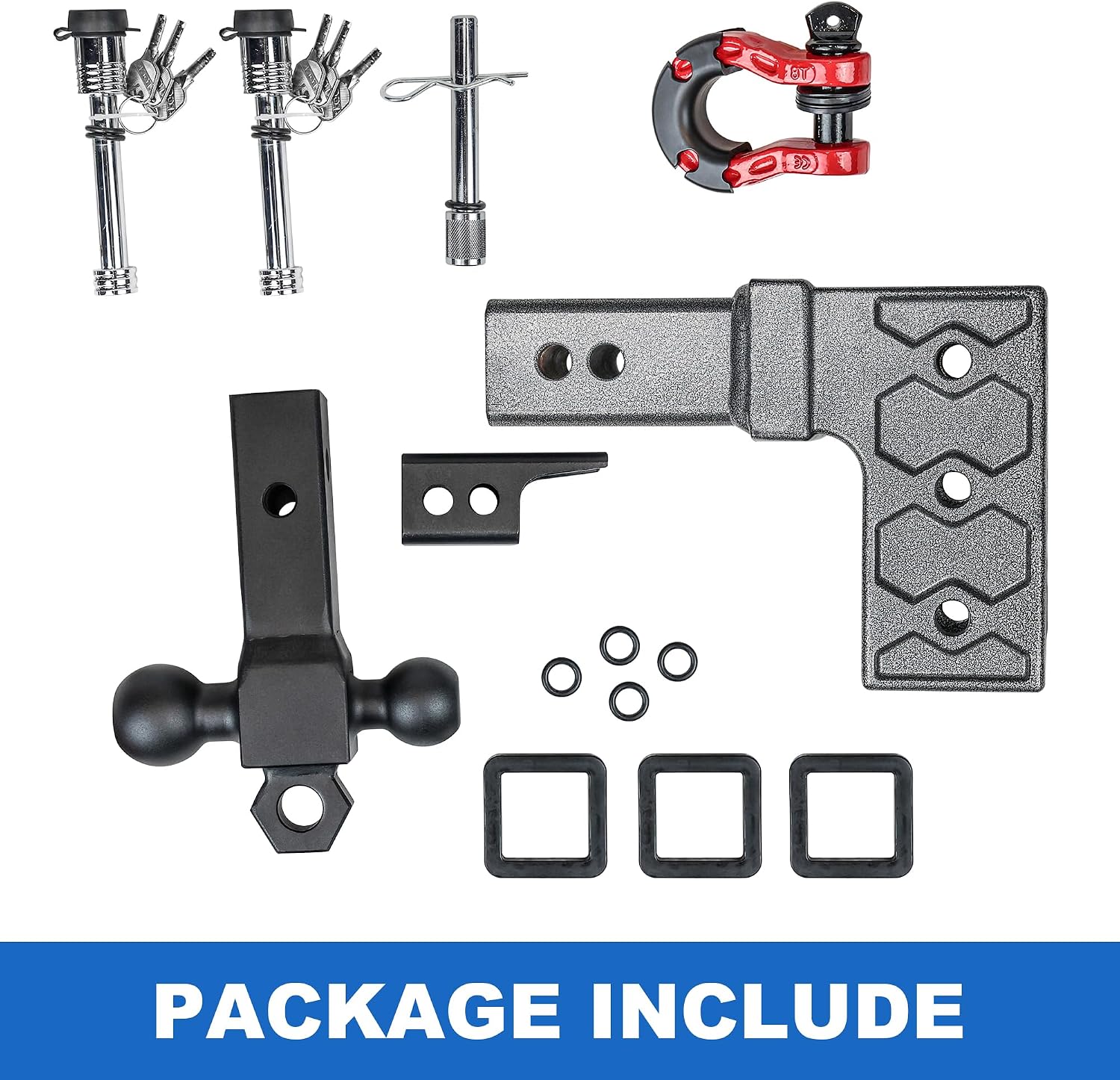 Mega-Duty Tow Hitch for 2.5" Receiver, 6" Drop/Rise, 3 Adjustable Positions
