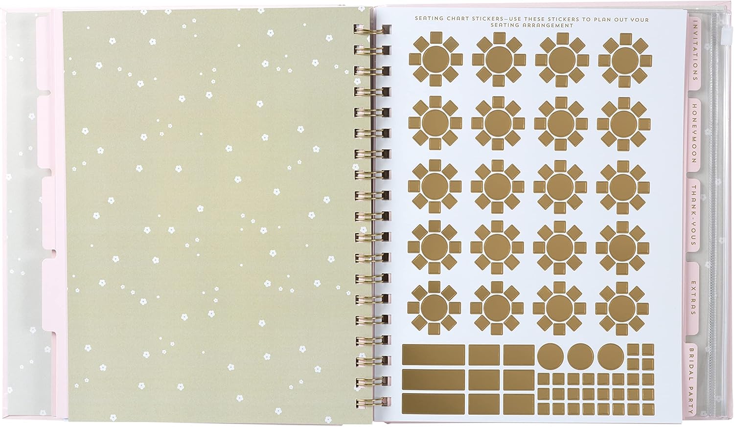 C.R. Gibson WA28-24084 Forever & Always Wedding Planner Notebook and Organizer, 168 Pages with 9 Tabbed Dividers, 8.75'' W x 10.25'' H, Ivory White