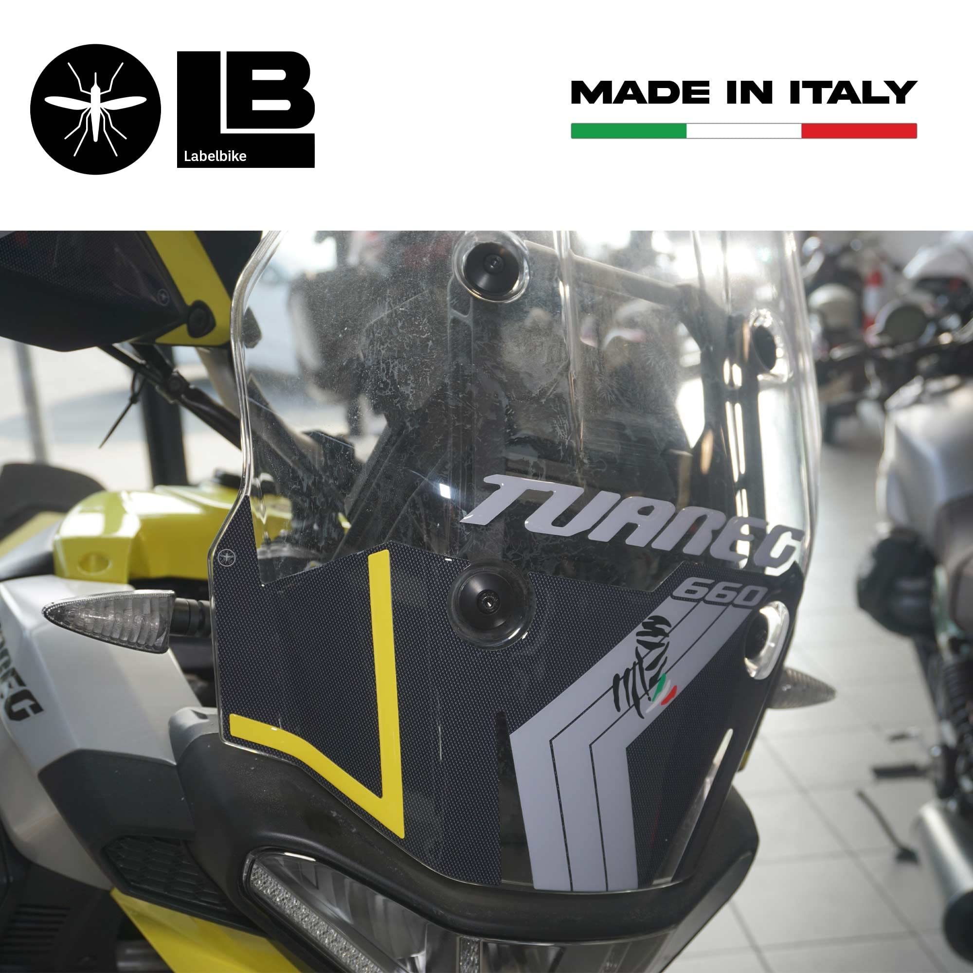 Labelbike 3D Gel Harz Aufkleber Für Aprilia Tuareg 660 2022-2025 – Windschutzscheiben-Schutz, Gelb, Kratzfest
