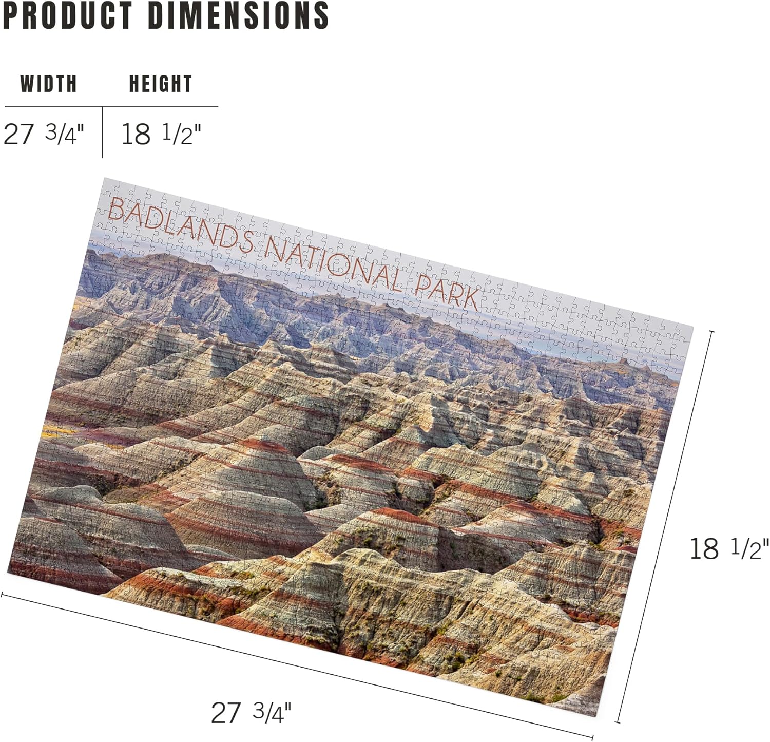 Badlands National Park, South Dakota, Ridgeline (1000 Piece Puzzle, Challenging Jigsaw Puzzle for Adults, Made in USA)