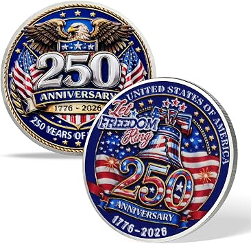 250th Anniversary Commemorative Coin 17762026 Liberty Bell & Eagle Veteran Challenge Coin Patriotic Eagle Legacy 250