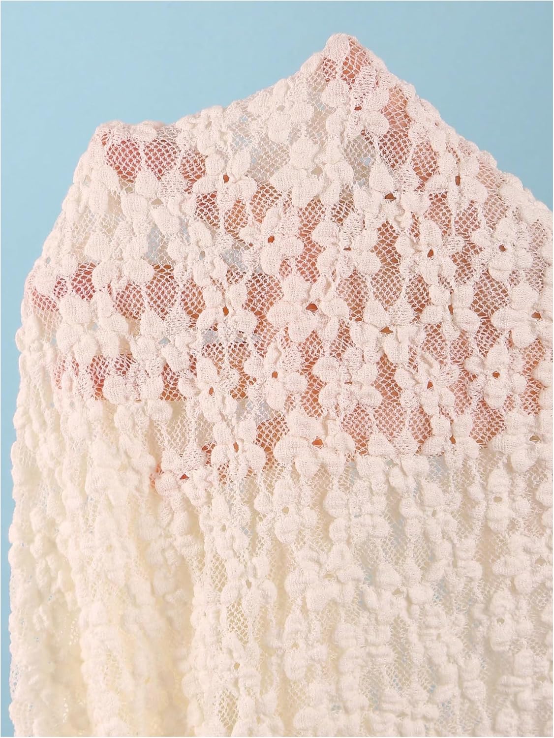 MAKEMECHIC Women's 3 Piece Summer Bathing Suit Floral Lace Seashell Triangle Bikini Sets with Beach Sarongs - Image 5