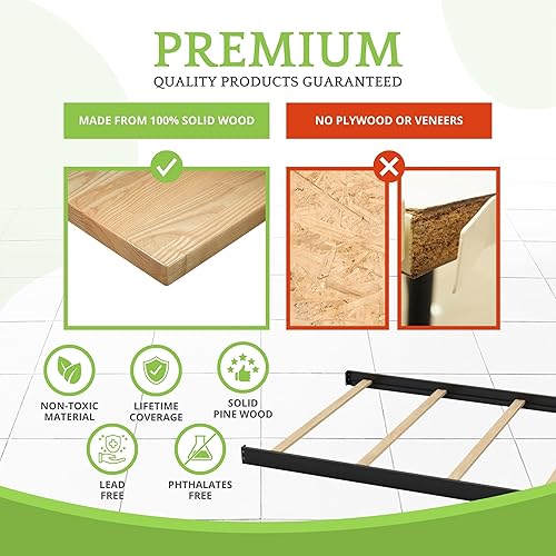 Miniatura 6 de Kit de conversión de tamaño completo Rieles de cama para cunas de bebé Múltiples acabados disponibles (negro)