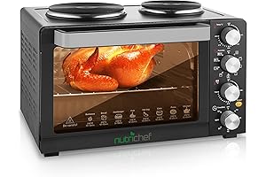 NutriChef Premium Oversized Kitchen Electric Countertop Rotisserie Toaster Oven Cooker