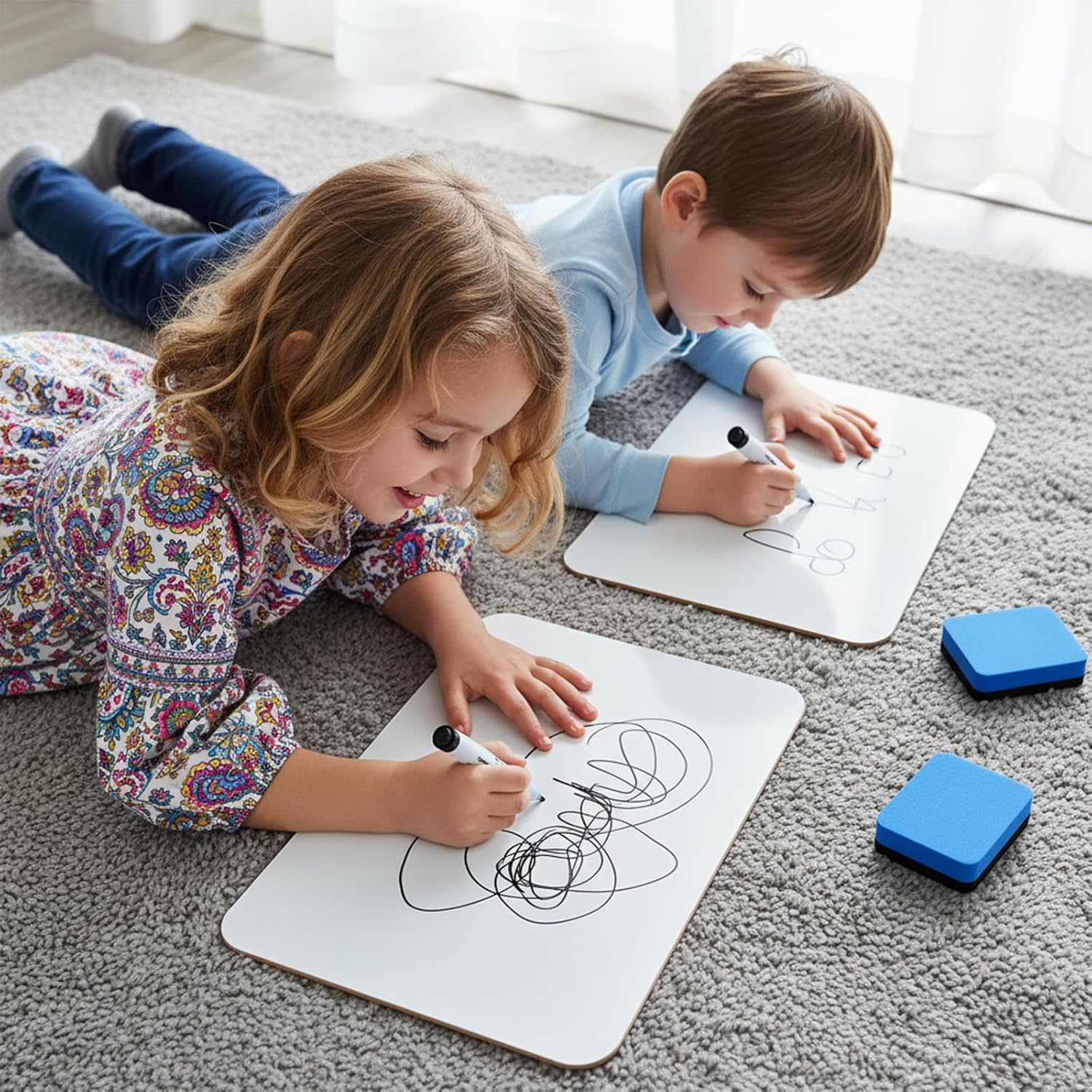 SHENLIU 24 Small White Board Dry Erase Boards with 24 Markers & 24 Erasers Classroom Pack Mini White Boards 9" x12” Double Sided Personal Whiteboards for Students Teachers Lapboards Mini Whiteboard