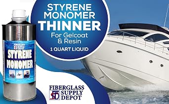 Fiberglass Supply Depot Inc. Styrene Monomer Thinner for gelcoat and Resin - Quart