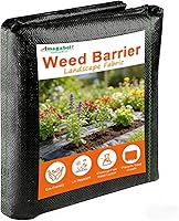 Vista 10 de AMAGABELI GARDEN & HOME Tela de barrera de malezas de 4 pies x 100 pies, tela de jardín de 3.2 onzas, resistente para el control de malezas