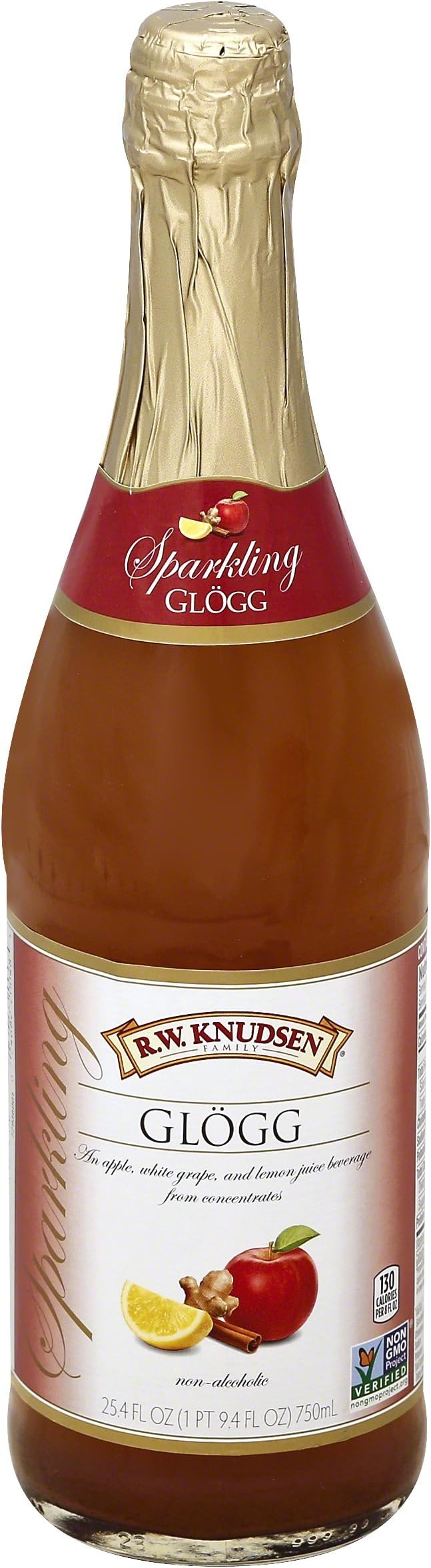 R.W. Knudsen Family Sparkling Glogg Juice Blend, 25.4 Ounces, Non-Alcoholic Juice Beverage