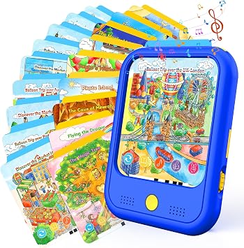 Kids Learning Tablet Bilingual, Montessori Educational Learning Toys for Toddlers 3-5 Year Olds, with 2000+ Words and Games, Autism Sensory Speech Therapy Toys, 3 4 5 6 Year Old Boy Girl Birthday Gift