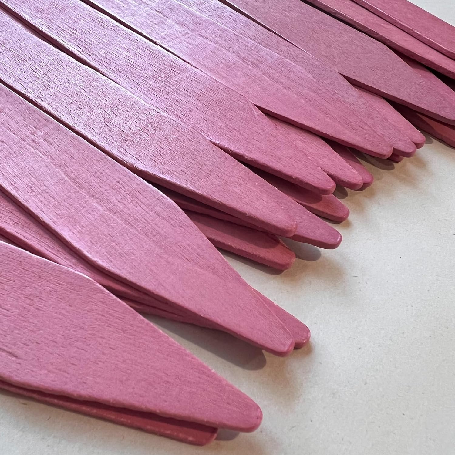 Plant Labels - 100% Natural Wood Garden Markers - 12 Inches Tall - for Indoor & Outdoor Use - Field and Garden Use - Eco-Friendly & Sustainable Plant Identification - Made in USA - (Pack of 25) (PINK) image 3
