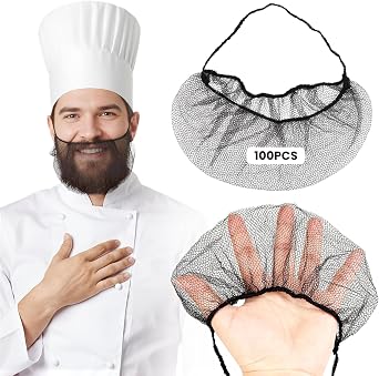 100PCS Disposable Beard Nets,Breathable Beard Covers Nets for Men Restaurant Food Service Cooking, Cleaning