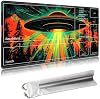 MTG Playmat 24x14 Inches – Magic The Gathering Playmat with Free Storage Bags, Non-Slip TCG Playmat with Rubber Bottom and Stitched Edges, Commander TCG Rollable Card Mat,A Colorful UFO
