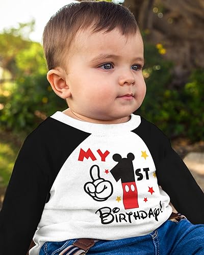 Miniatura 4 de Luke & Lulu First Birthday Outfits for Baby Boys Shirts - Mouse Theme, One, 1st Birthday