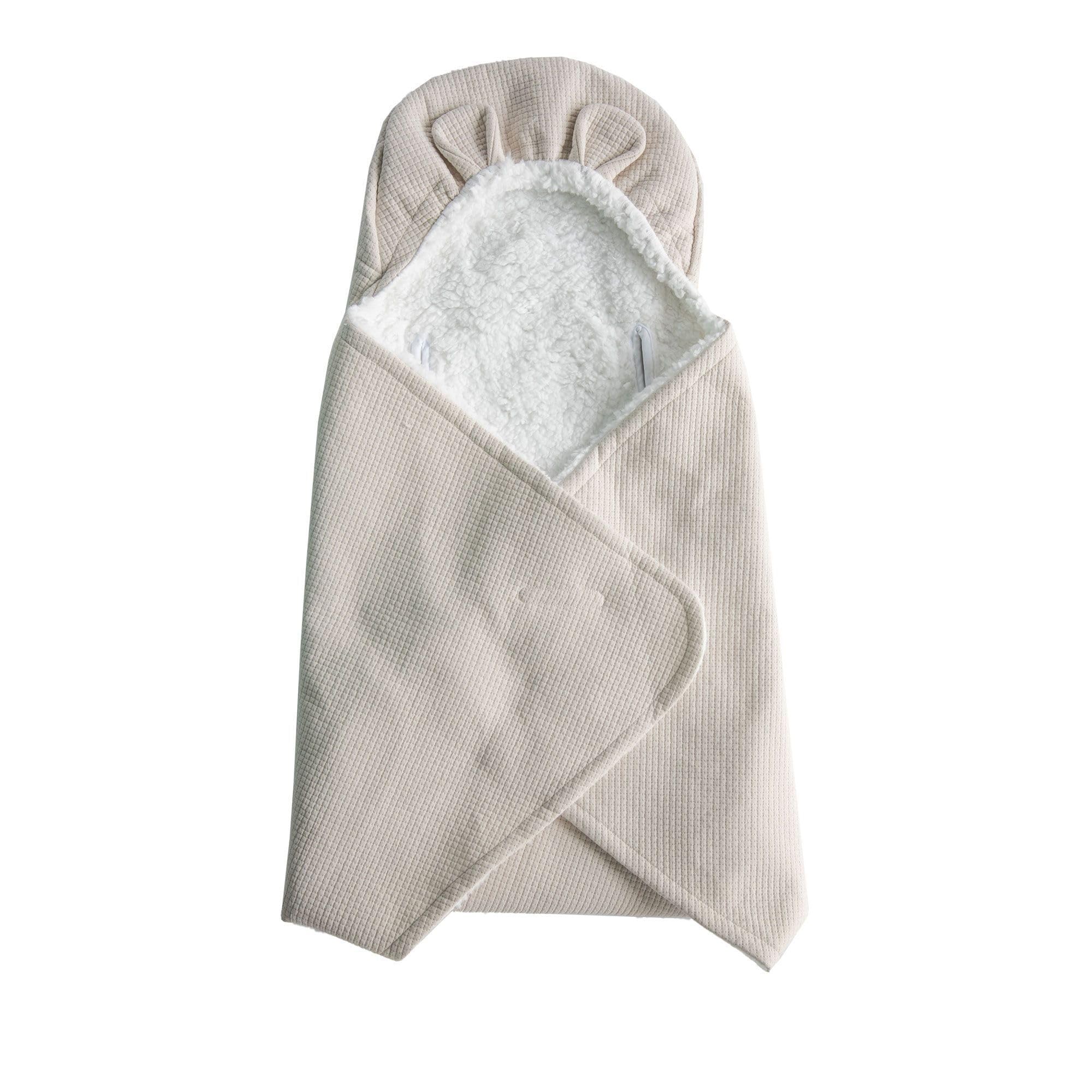 DOMIVA 2400052 Couverture Nomade Fluffy Galet avec 3 OU 5 Points, Auto-AGRIPPANTE