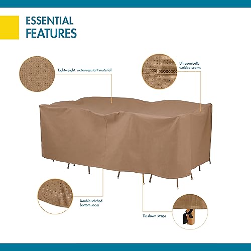 Miniatura 5 de Duck Covers Essential - Juego de mesa y silla rectangular u ovalada de 90 pulgadas, resistente al agua, funda para mesa y silla para exteriores