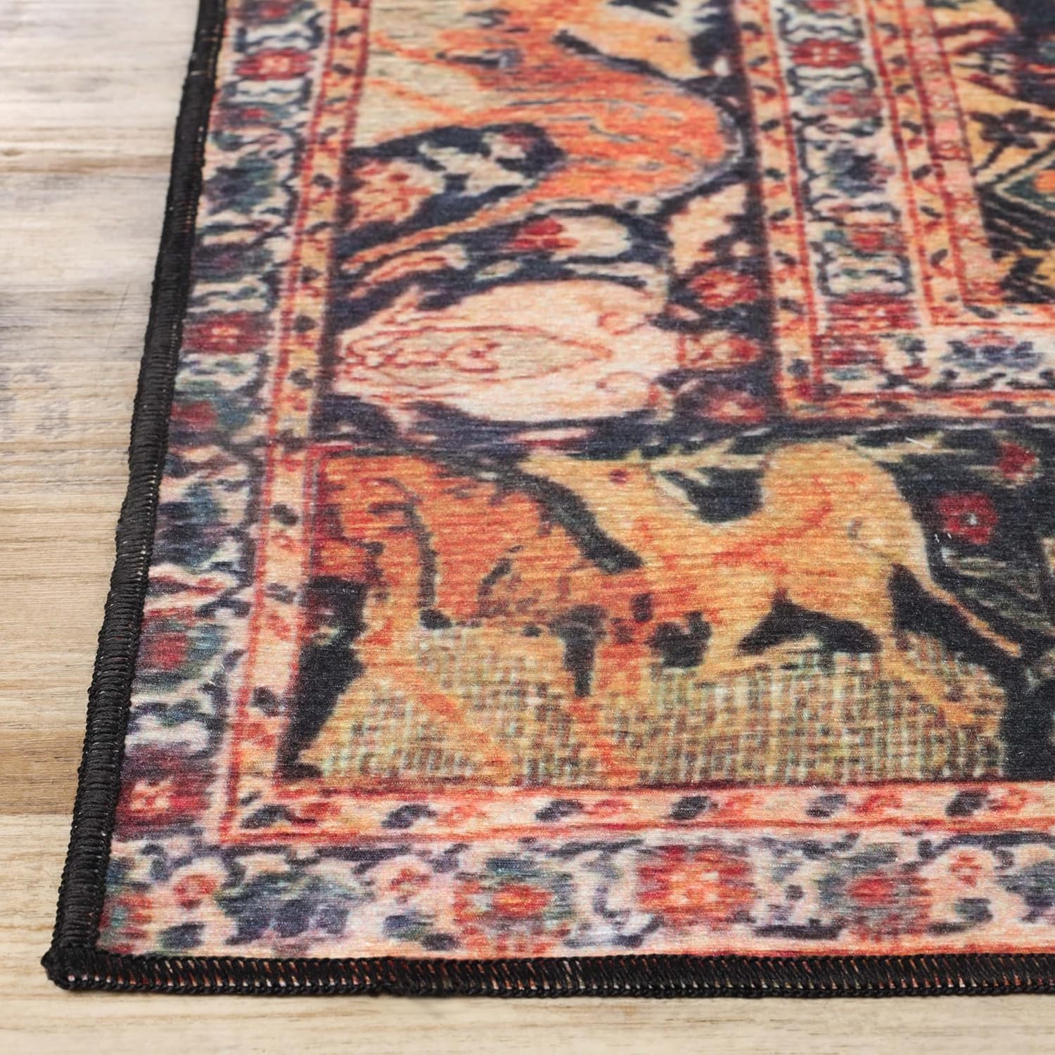 Superior Indoor Area Rug, Cotton Backing, Medallion Rugs for Dining, Kitchen Floors, Office, Soft Floor Cover, Traditional Wildlife Aesthetic, Copley Collection, 9' x 12', Brown