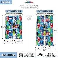 Vista 4 de Franco Juego de cortinas para habitación de niños, 82 x 84 pulgadas, PJ Masks