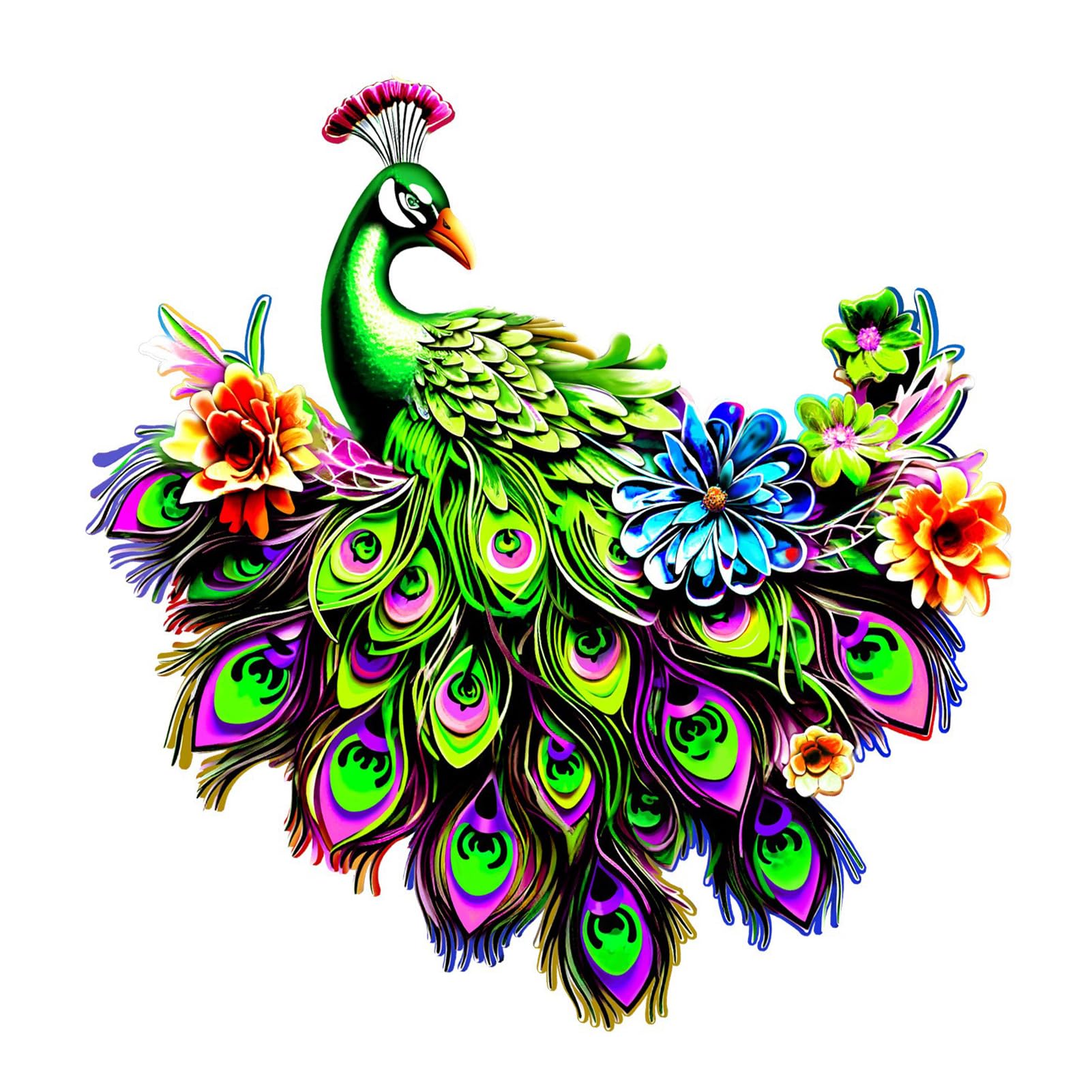 Mnaocz Metal Peacock Bird Wall Art - Peacock Wall Hanging Decor for Patio, Garden, Home & Kitchen (#1)