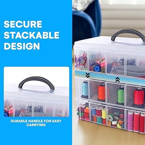 Miniatura 14 de Bins & Things - Organizador de juguetes apilable, compatible con muñecas LOL Surprise, LPS, Shopkins, Tsum Tsum y Lego, caja portátil ajustable