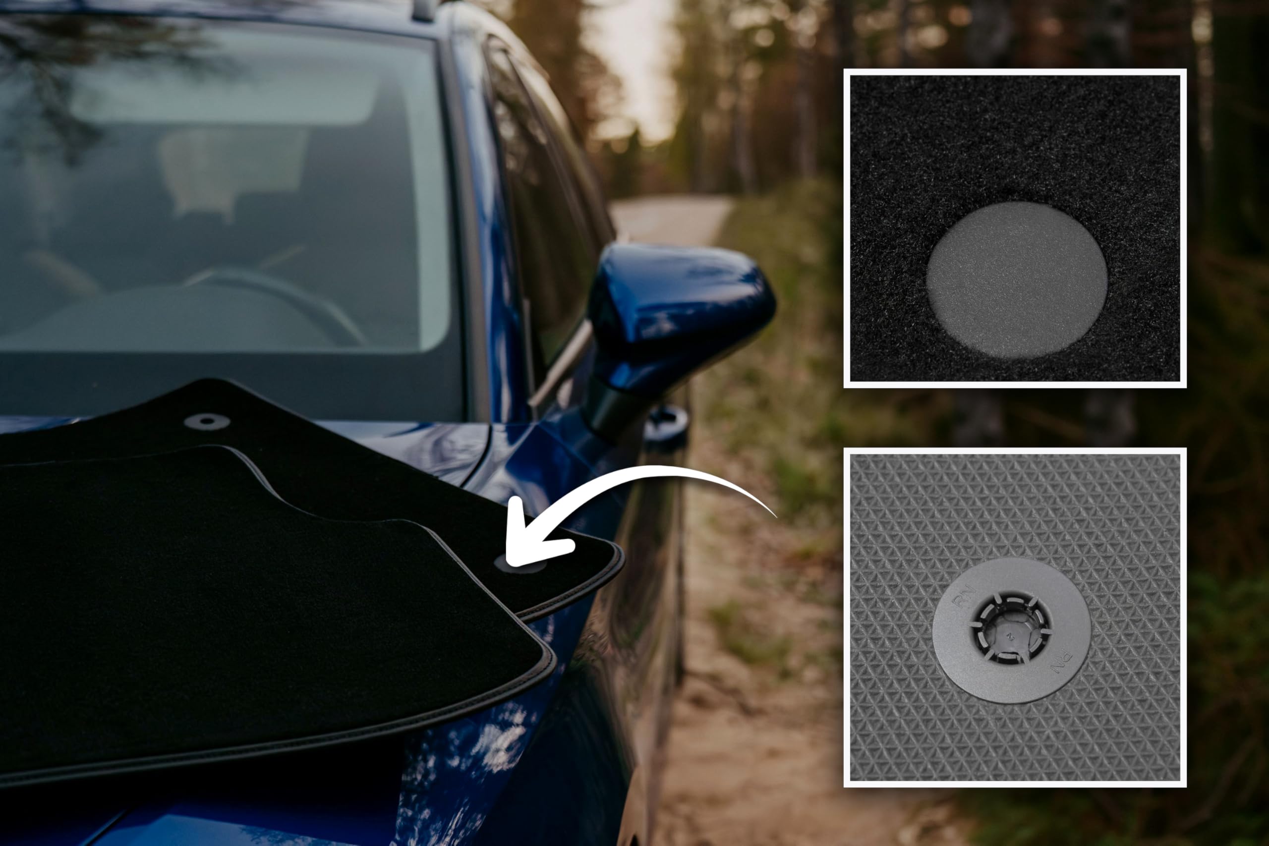 podgumowane dywaniki samochodowe, kompatybilne z Dacia Duster II 2WD SUV 2018- – Premium Jakość - welurowe dywaniki w kolorze czarnym z Poliamidu 4-częściowy komplet