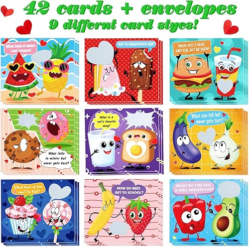 Miniatura 4 de Omgouue Paquete de 42 tarjetas del día de San Valentín, chistes rascados para intercambio de regalos en el aula de niños