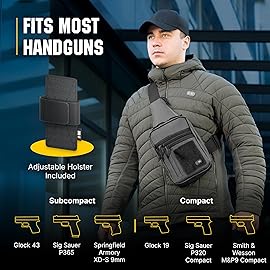 M-Tac CCW Sling Bag for Men & Women - EDC Shoulder Bag Tactical - Crossbody Concealed Carry Bag - Mens Chest Pack (Grey Loop Panel)