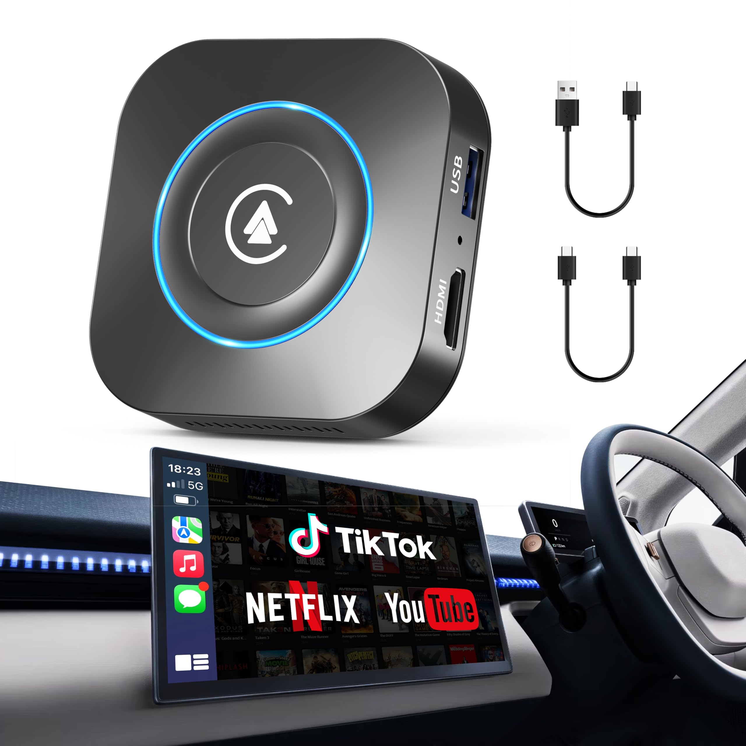 Amazon.com: Wireless CarPlay Adapter 2025 AI Box, LAMVOSE Upgraded