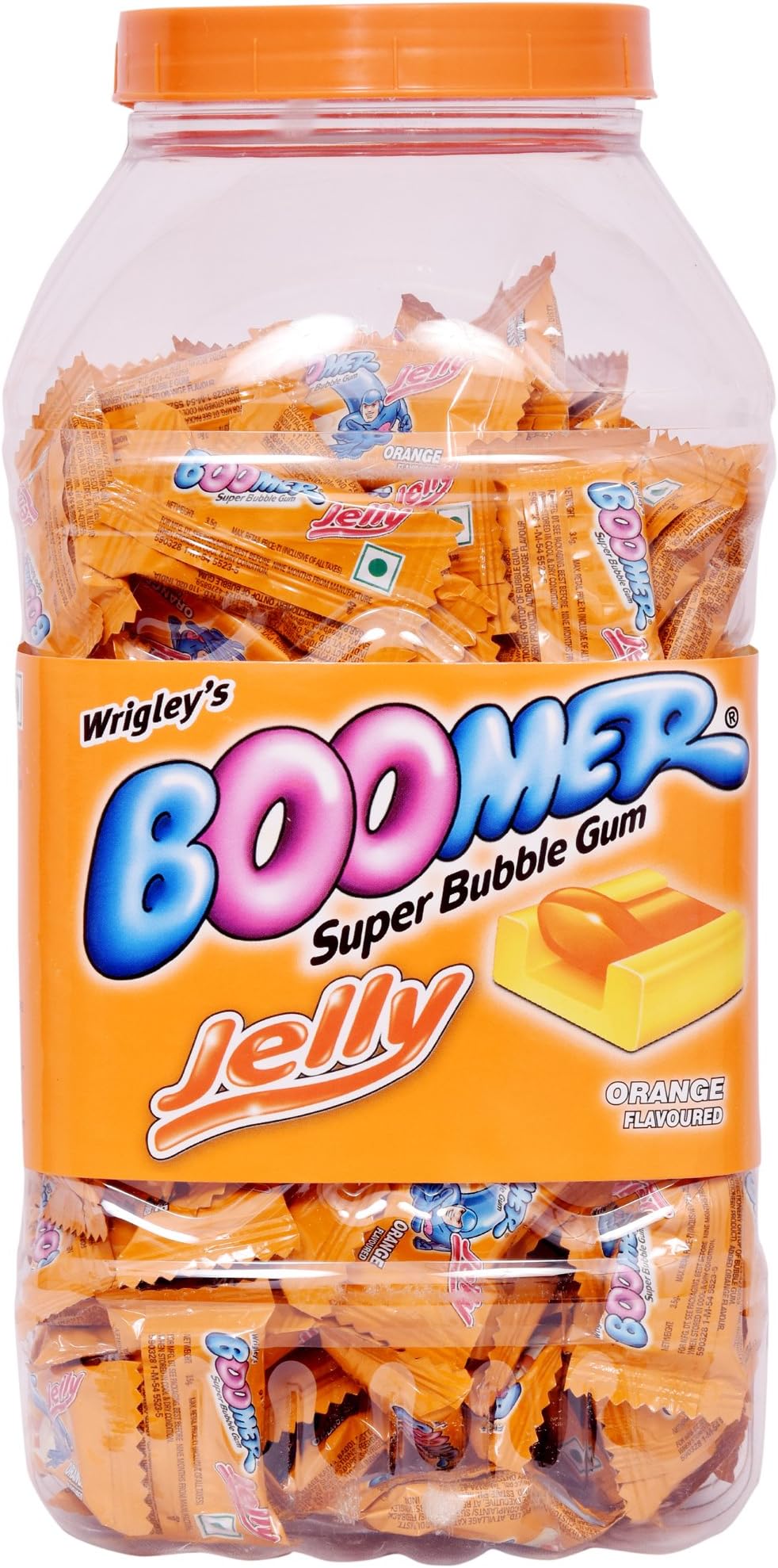 Wrigley's Super Bubble Gum Jelly (Orange) -Pack of 184 Pcs