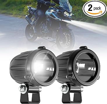 Motorcycle LED Fog Lights 2 Inch Round Driving Light 40W Flood Beam Off-Road Auxiliary Work Lamp for Motorcycles ATV UTV SUV 4x4 Pickup Trailer Truck IP68 Waterproof - 2 Pack