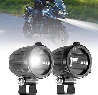 Luces antiniebla para motocicleta, 2 pulgadas, redondas, 40 W, conducción de inundación para todoterreno, lámpara de trabajo de haz rectangular auxiliar LED, 1000 lm, IP68, resistente al agua, compatible con camión, ATV, UTV, SUV, camioneta, remolque, moto de cross, paquete de 2