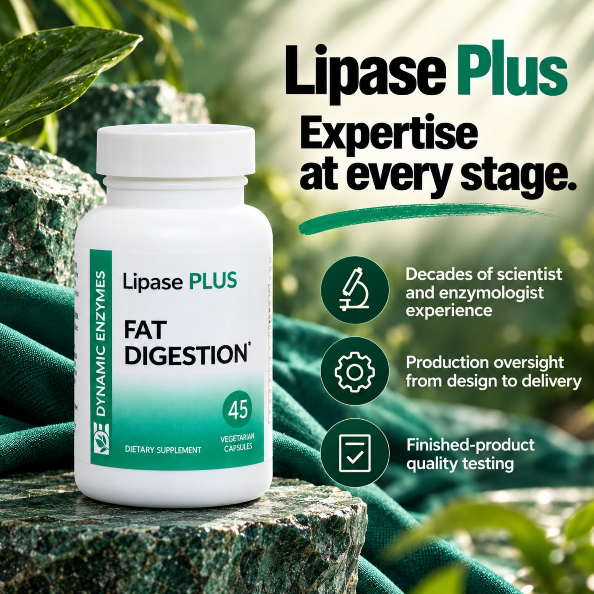 Dynamic Enzymes Lipase Plus Digestive Enzymes, 45 Capsules — Amazon image 6